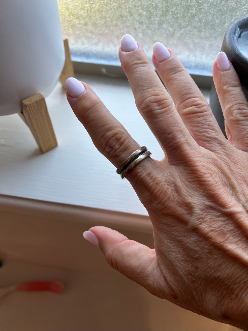 Mignon Faget vintage ring - Classic Double-Band Silver Ring - size 8 or 9